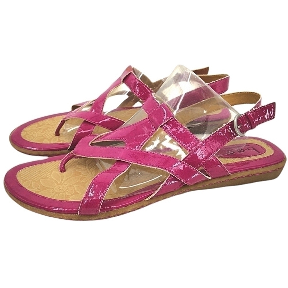 b.o.c. Born Concept 11(43) Pink Vegan Sandal Flats with Adjustable Buckle Straps